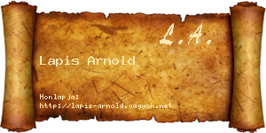 Lapis Arnold névjegykártya